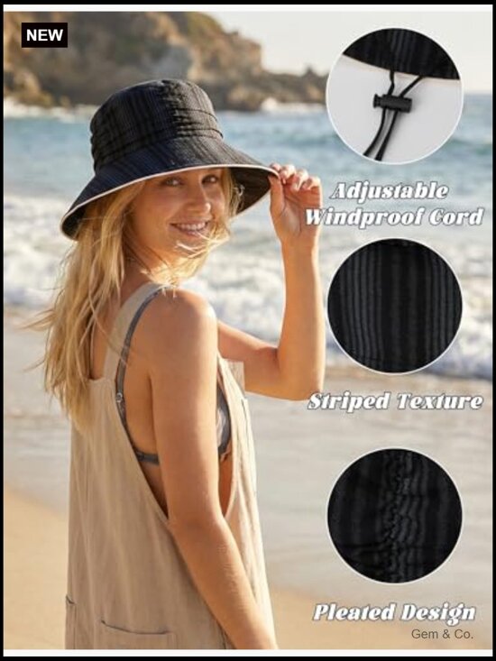 Quick Dry Wide Brim Bucket Hat with UV Protection, Packable for Travel